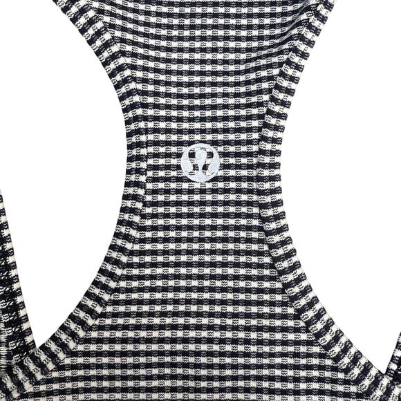 LULULEMON Cool Racerback Size 6 Gingham Luon White Black - Picture 6 of 6